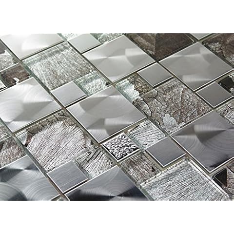 Glass Saturn-Mosaic Modular Silver Tile for Bathrooms Cover