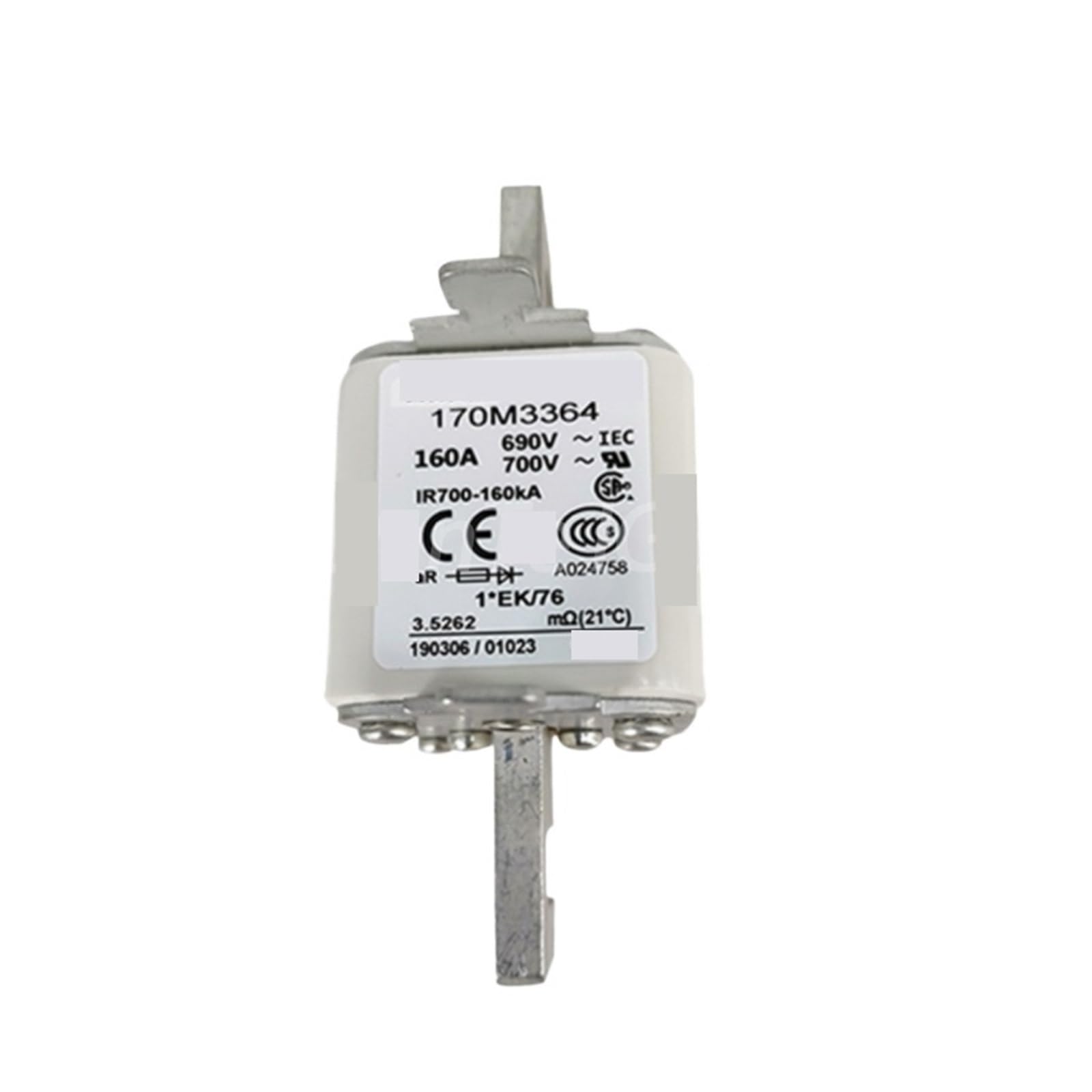 Fusible 170M3364 de haute precision mecanique pour reseau electrique stable