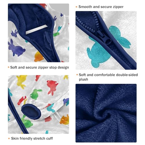 CHIFIGNO Bunnies Cute Boy Polar Fleece Lined Winter Coat, Toddler Boy Sweatshirt with Hooded 3T3