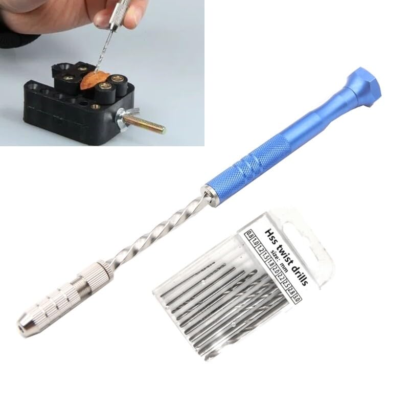 DIY Tools Set for Epoxy Resin Blue Semi Automatic Pin Hand Twist Drill