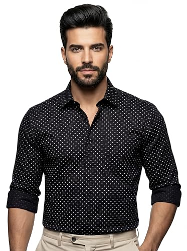 Image of Amazon Brand - INKAST Men's Printed Cotton Shirt | Full Sleeve | Regular Fit | Comfortable Formal Stylish Shirt for Men | Man Shirts for Professional Look