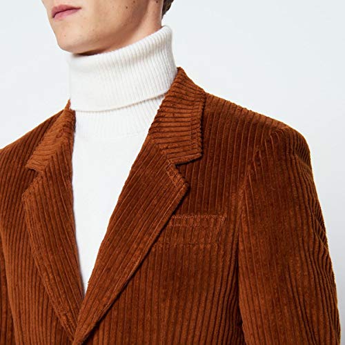 Mens Corduroy Dark Brown 2 Pieces Jacket Pant Slim Fit Party Prom Fashion Suit Tuxedo2