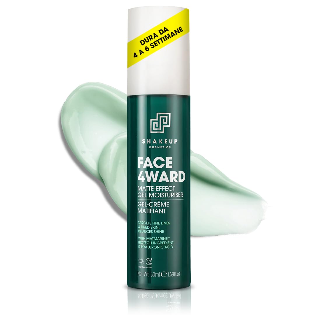 Shakeup Cosmetics - Gel idratante da uomo, leggero e non grasso, riduce la lucidità, finish opaco, con Matmarine e acido ialuronico, vegano, 50ml