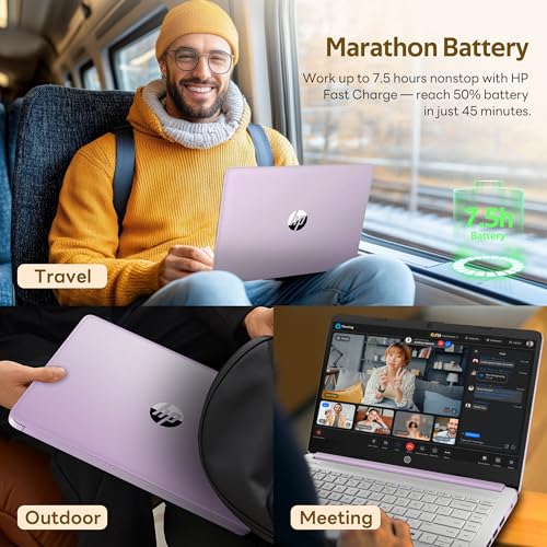 HP Stream 14" HD Laptop with AI Copilot for Student & Business, Intel Processor N150, 4GB RAM, 1.12TB Storage (128GB UFS + 1TB Docking Station), 1 Year Office 365, Wi-Fi 6, Win 11, Lavender Purple - image 8