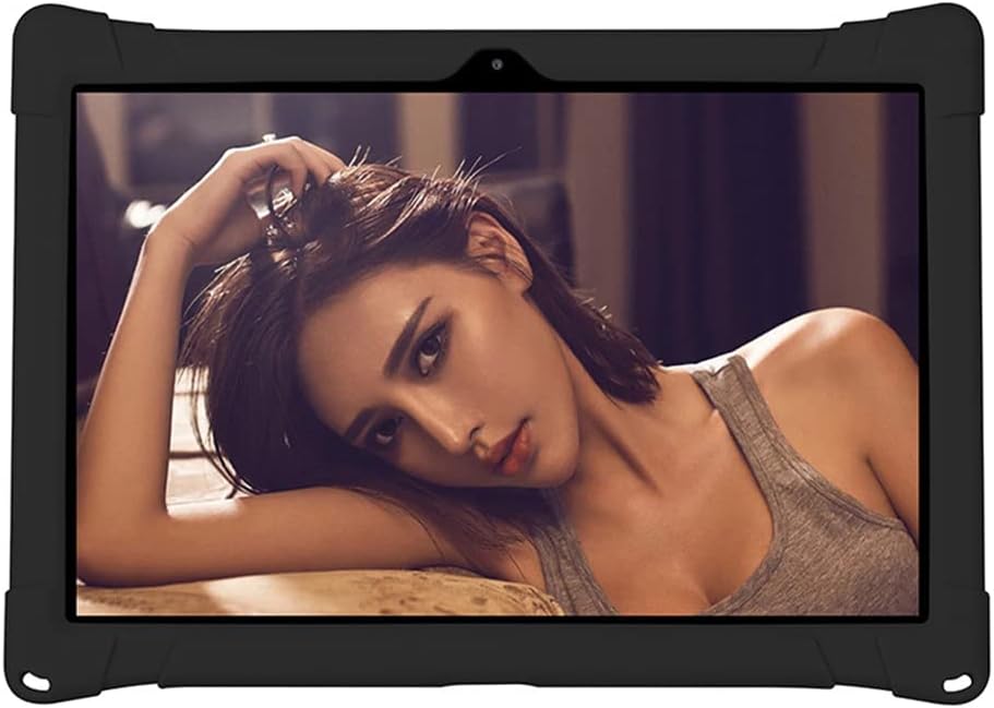 Compatible with Case for Teclast P30S 10 inch Tablet, Full Coverage Ultra Slim Silicone Protective Cover with Holder - Light, Scratch-Resistant (Black)