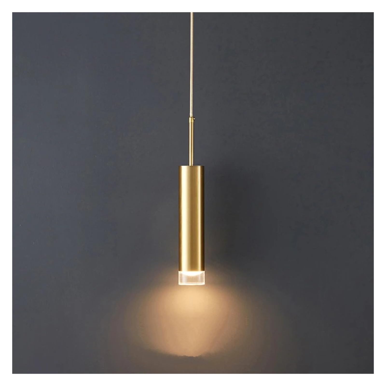 Lámpara colgante para cocina moderna LED dorada y suspendida para mesita de noche