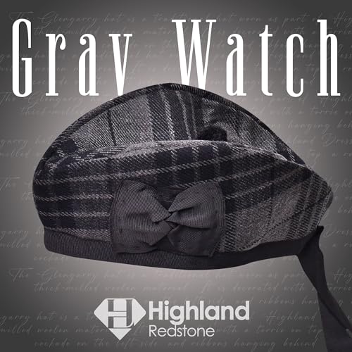 Image of Glengarry Cap-Traditional Scottish Hat, Acrylic Wool Tartan Glengarry hat, Kilts /Bagpipes Accessories