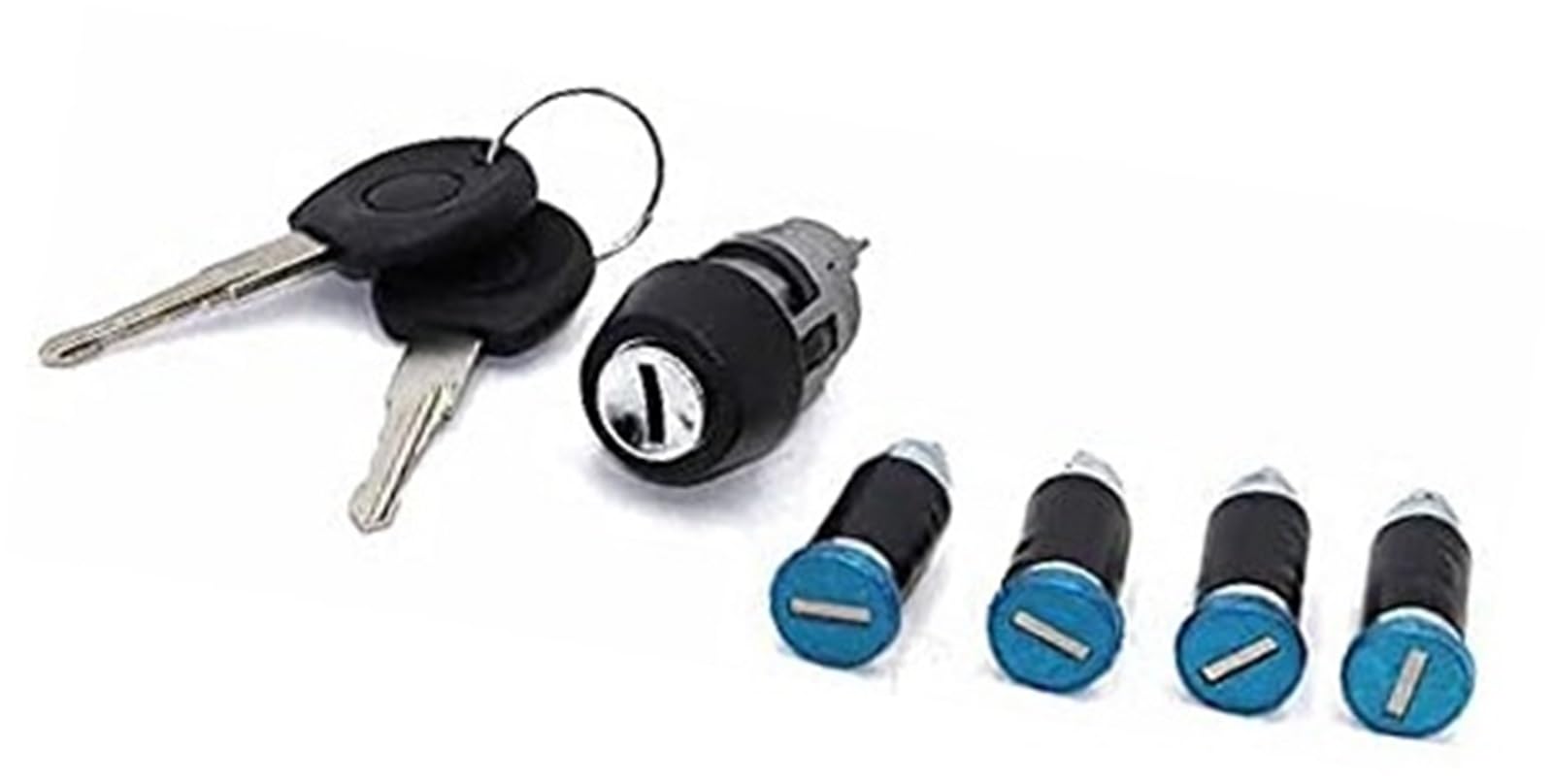 Szwaldaper One Color Auto Door Lock Latch 7Pcs/Set 1 Ignition Switch 4 Door Lock Barrel With 2 Keys, For Vw, For T4, For Caravelle Mk Iv 1990-2003, For Transporter Double Barn