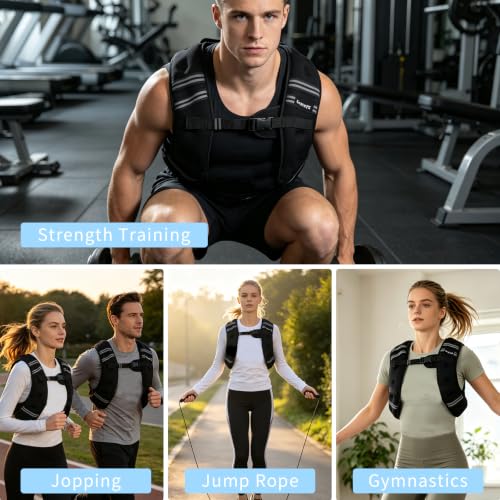 Garvee 12lb Weight Vest with Reflective Stripe for Workout - image 5