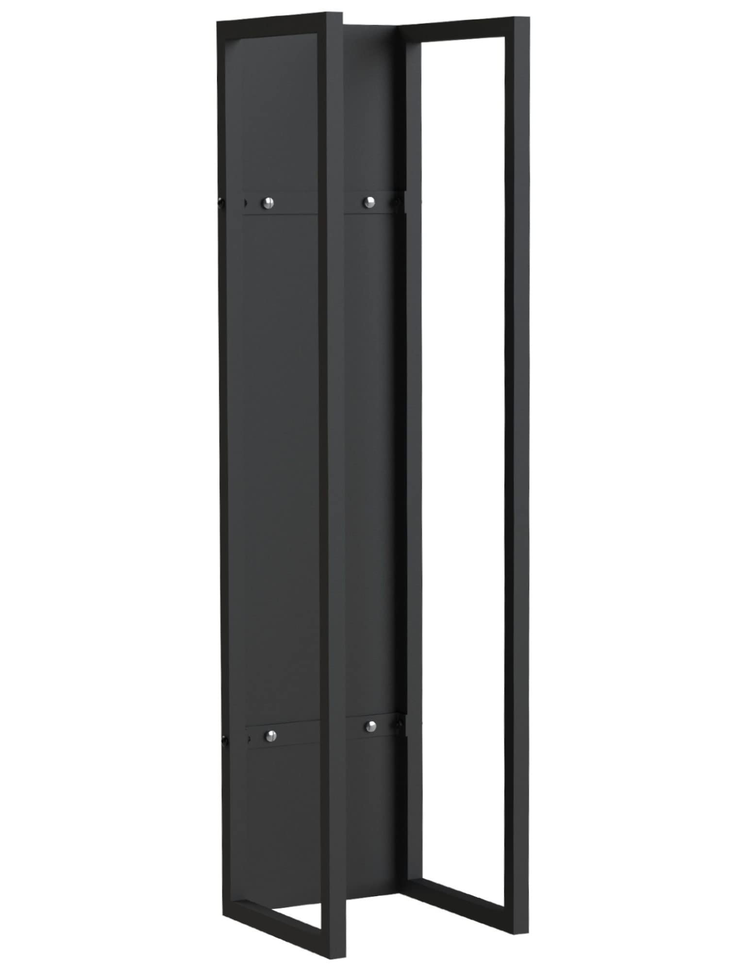 DanDiBo Scaffale per legna da ardere interno in metallo nero, supporto per legna da ardere, 100 cm, con parete posteriore sospesa a parete 96357, cestino per legno per caminetto, mensola in legno