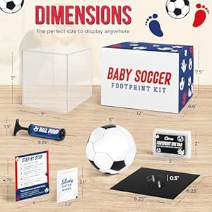 Circa print baby soccer ball handprint kit ink pad for baby hand and footprints unique baby keepsake for dads baby shower present for new moms newborn gifts  urban country home decor