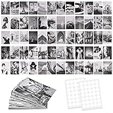 Punvot Wandcollagen Aesthetic Schwarzweiße, 60 Teiliges Wand Collage Aesthetic Poster Vintage Wandcollagen Set mit 60 Stück Postkarten Schwarz Weiss Wandkunstdrucke Ästhetische Bilder für Teenager