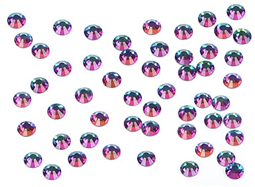 Image of 1440PCS Art Nail Rhinestones non Hotfix Glue Fix Round Crystals Glass Flatback for DIY Jewelry Making with one Picking Pen (ss16 1440pcs, Green Valcano)