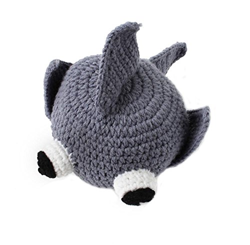 BIBITIME Handmade Big Eyes Shark Knit Skull Cap Crochet Fish Beanie Hat Unisex3