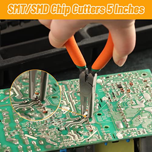 SPEEDWOX Transverse End Cutter with Flush Jaw SMT/SMD Chip Cutters 5 Inches End Cutting Pliers Distal End Cutters Side Cutting Pliers Chip Removal Tools Nipper End Cutter for Hard-to-Reach Places - Image 4
