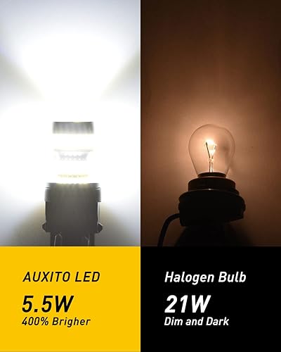 Miniatura 4 de AUXITO de 2600 lúmenes, 1156 bombillas LED BA15S P21W 7506, bombillas de repuesto para luz trasera trasera de 6000K, color blanco