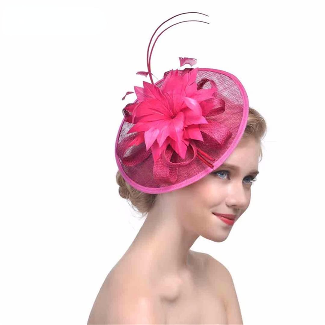 Eleganckie, kwiatowe ozdoby do włosów z piór, kapelusze, akcesoria do włosów na sze, akcesoria do włosów na wesele, nakrycia głowy na przyjęcia kościelne, spinka do włosów z piórami (beżowa)