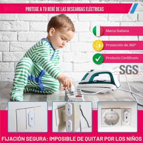 Miniatura 3 de Bambigood 20 4 Protector Enchufes Para Bebes Universal, Cubiertas De Enchufe De Seguridad Para Bebe, Protectores De Enchufes Bebé, Proteja A Los Niños, Hogar Seguro, Se Adapta Con Schuko, 10a, 16a