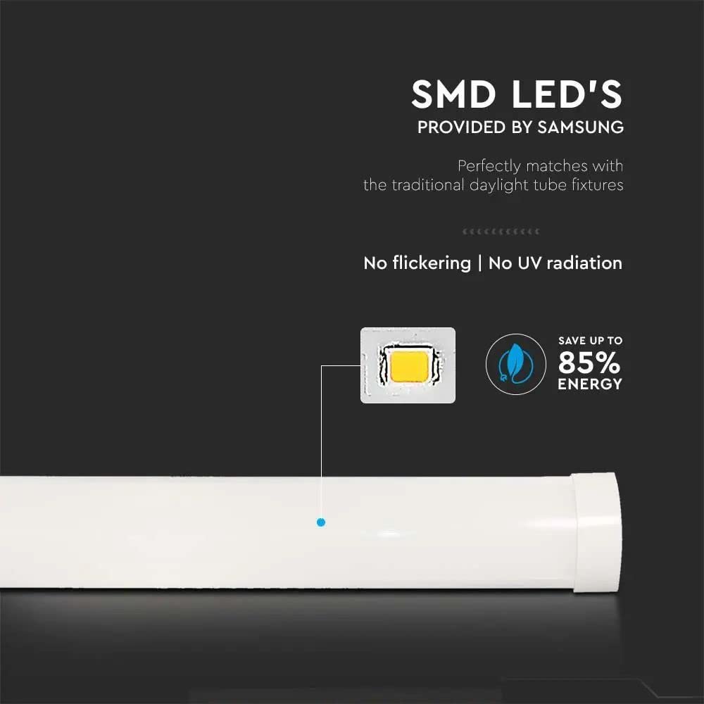 Set - Lichtleiste, 150cm, 50W, 6000 Lumen, Kaltweiß 6500K, IP20, 120 lm/W, Röhrenlampe, Langfeldleuchte, Kellerleuchte, Kein Flackern, Innenmontage (2-er Pack)