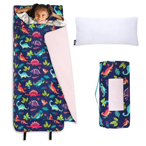 Image of Wildkin Kids Original Nap Mat - Cozy Kids Sleep Mat with Pillow, ideal for School & Travel