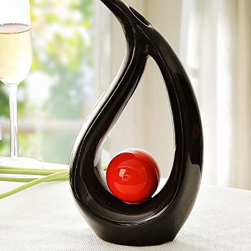 Cozylkx 11 x 6 Inch Modern Abstract Sculpture Statue, Office Home Decor Ornament Ceramic Figures, Black