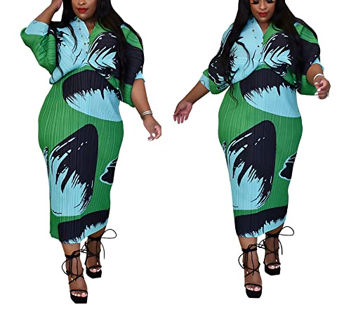 African Ruched Dress for Women Sexy Long Sleeve Batwing Maxi Pencil Club Dresses4