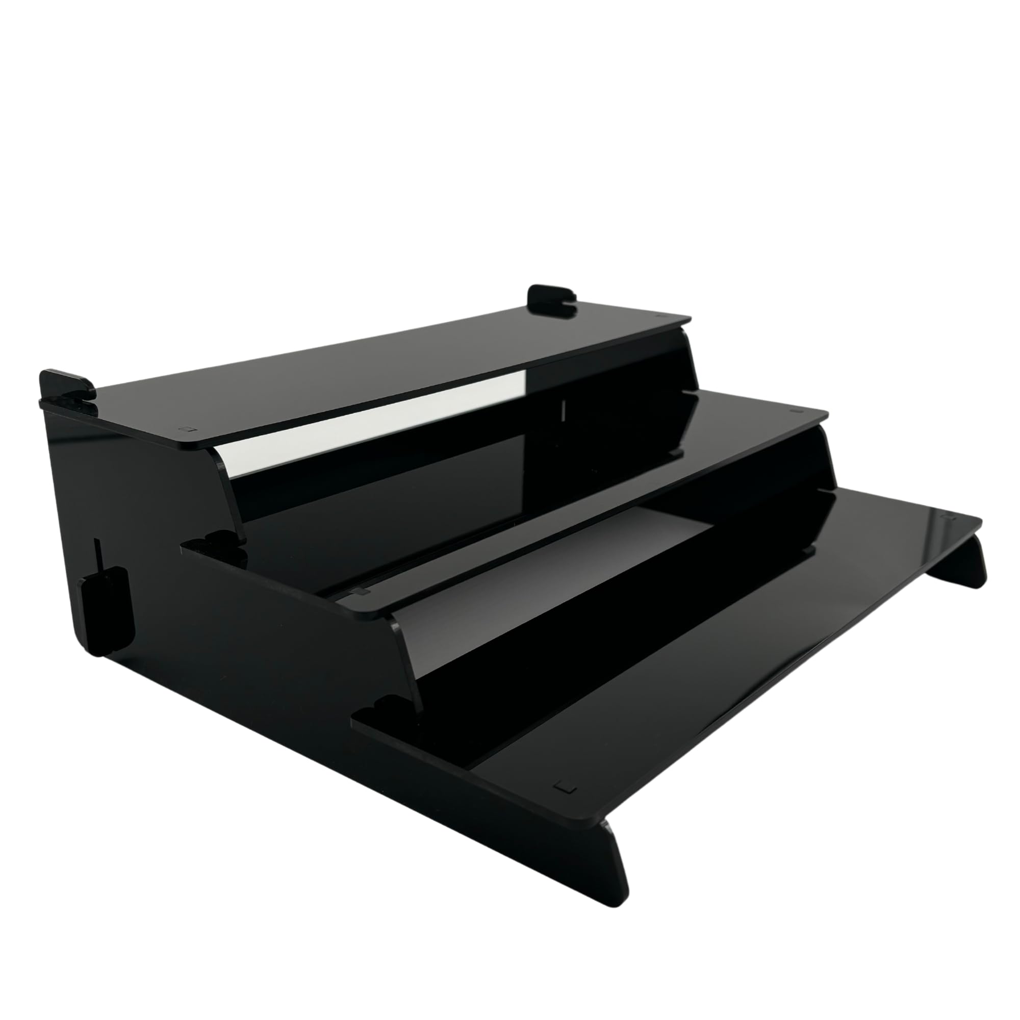 Espositore Acrilico 3 Ripiani - Nero, Facile Montaggio, Per Figurine, Profumi, Dolci - Foto 5