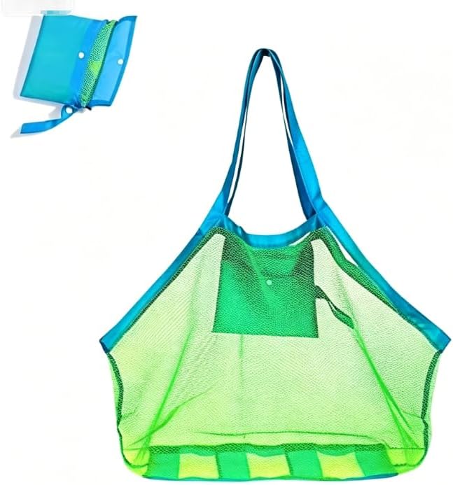 SupMLC Mesh Extra Large Beach Bags and Totes - Tote Backpack for Beach Toys, Towels, Sand, Market, Grocery, Picnic