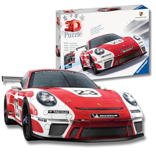 Ravensburger - Puzzle 3D Adultos Porsche 911 GT3 Cup | Maquetas para Construir Adultos Coches 152 Piezas | Maquetas de Coches Deportivos | Maquetas Coche para Montar