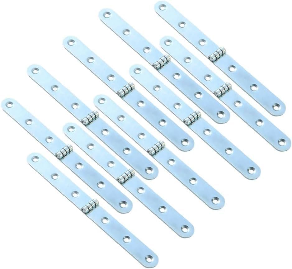 10PCS Marine Boat Door Hinges - 270 Degree Heavy Duty Strap Hinges for Folding Table Wooden Box Cabinet Door & DIY Projects - 155x16mm Silver — image 1