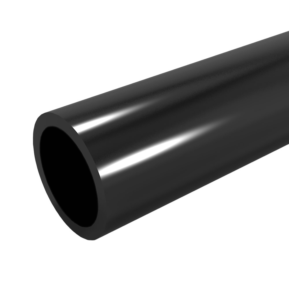 FORMUFIT P112FGP-BK-5 1-1/2" x 5' Furniture Grade SCH. 40 Pipe in Black, 1.61" ID, PVC