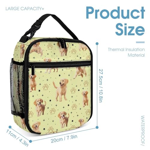 Golden Retriever Backpack with Lunch Box & Pencil Case for Kids Girls Boys School, 16 Inch Cute Golden Retrievers Bookbag, School Backpack for Students Children, Lightweight, Large Capacity4