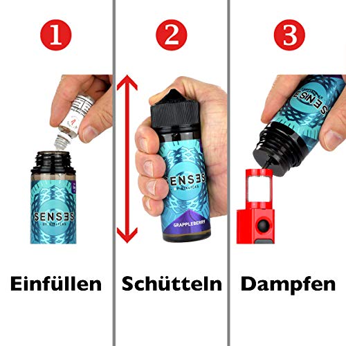 Six Licks e-Liquid Senses - Peach Perfect, Shake-and-Vape für Ihre e-Zigarette, 0.0 mg Nikotin, 100 ml – Bild 3
