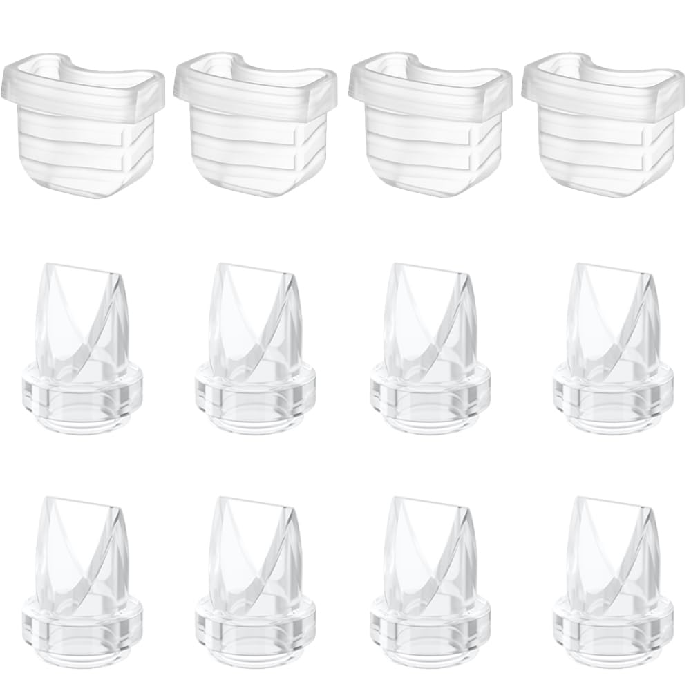 8pcs Duckbill Valve and 4pcs Silicone Diaphragm Compatible with Mommed/MISSAA/NICEGREEN Life S21 Breast Pump, for Mommed/MISSAA S18, Replace for S21/