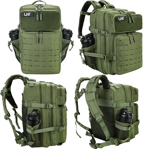 Image of LHI Tactical Military Backpack for Men 25L /45L Large Molle Army Assault Pack 3 Day Hiking Rucksack With Bottle Holder