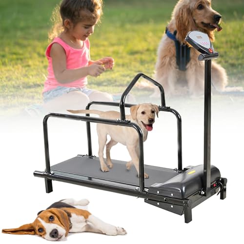 Dog Treadmill, Large Dog/Medium Dog/Small Dog Treadmill, Indoor Pet Treadmill with Display, Maximum Weight Capacity 176 Lbs/80 Kg, Suitable for Indoor Small Dog Exercise Weight Loss,Black