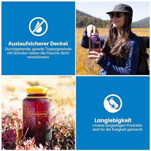 Nalgene WH Sustain Trinkflasche Grau 1 L – Ansicht 2