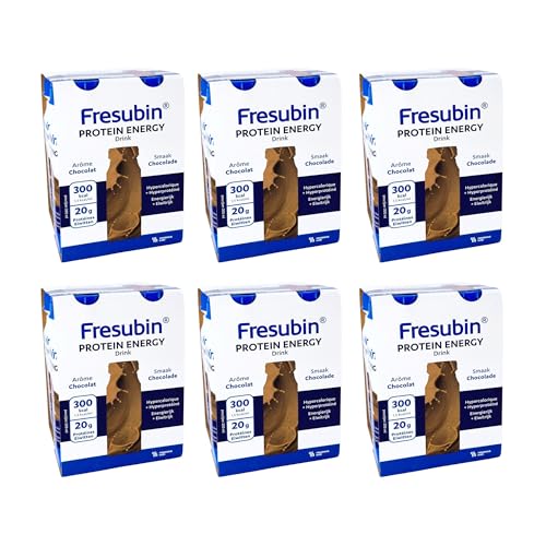 Fresubin PROTEIN ENERGY Drink Schokolade 24x200ml- Hochkalorische Trinknahrung mit 20g Eiweiß von Fresenius Kabi 300 kcal pro Flasche glutenfrei ideal bei Mangelernährung und erhöhtem Proteinbedarf