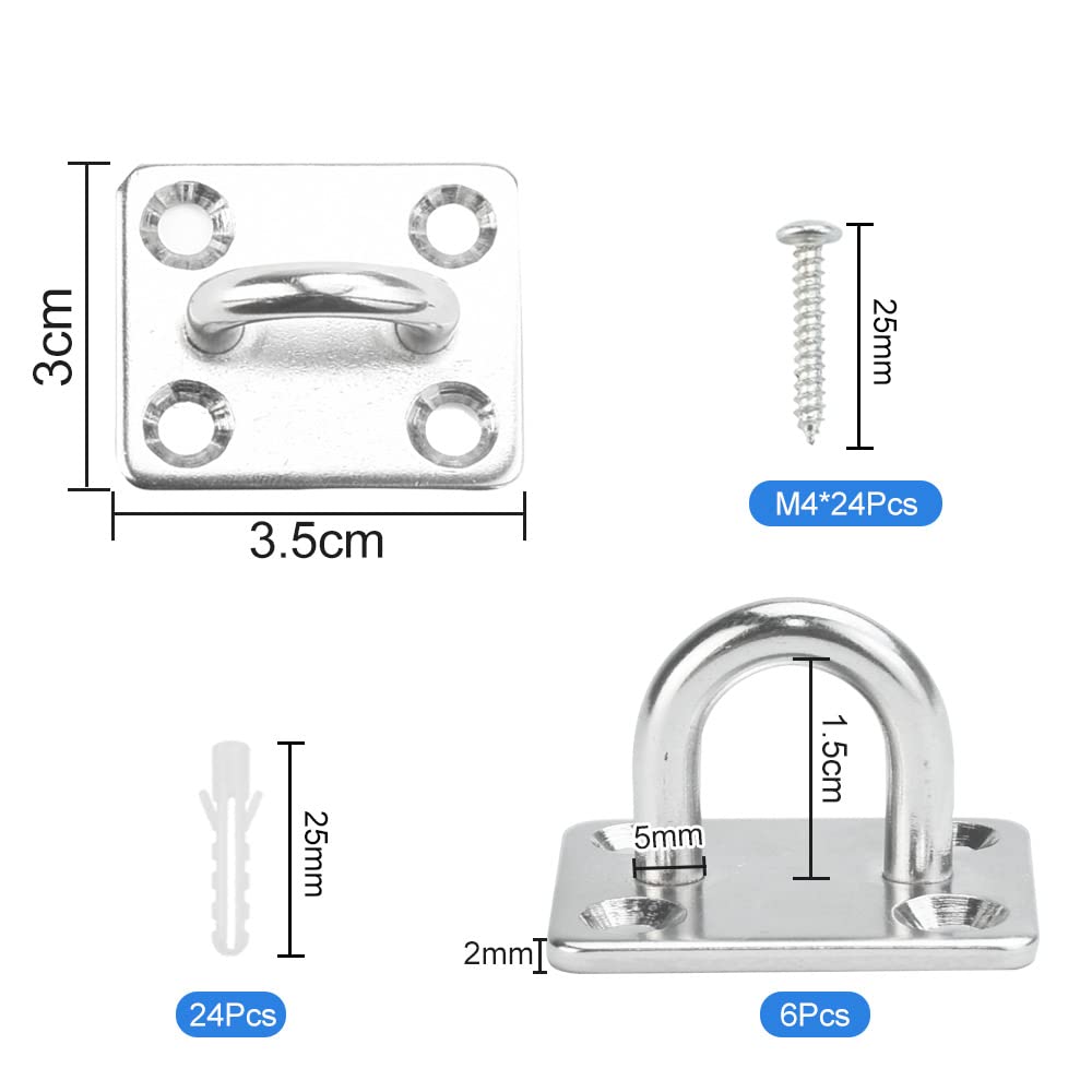 Piastre Occhiello Acciaio Inox M5 - 4 Pezzi Per Ganci Da Muro - Foto 9
