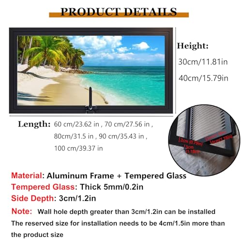 Ventana rectangular de vidrio templado para eliminar humedad en cocinas oscuras 6