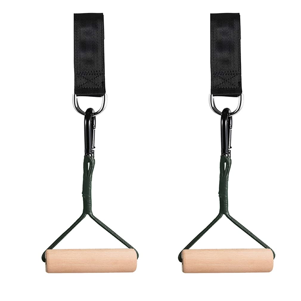 letsgoodWooden Pull Up Climbing Hold Grips with Straps - Hand Grips Strength Trainer Exerciser for Bouldering, Pull-up, Ninja Warrior, Kettlebells, Fitness, Workout