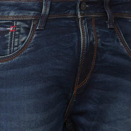 Image of Spykar Men's Kano Slim Fit Mid-Rise Jeans (Ankle Length)