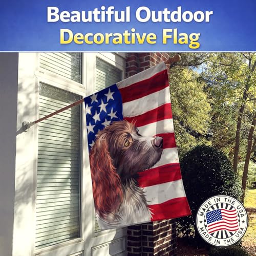 Pont-Audemer Spaniel Dog American Flag grand pavillon de maison multicolore