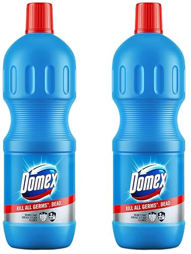 Domex Disinfectant Floor Cleaner, With Power Of Sodium Hypochlorite, Kills All Germs & Viruses To Makes Surfaces Safe And Removes Tough Stains, 1 ltr (Pack of 2)