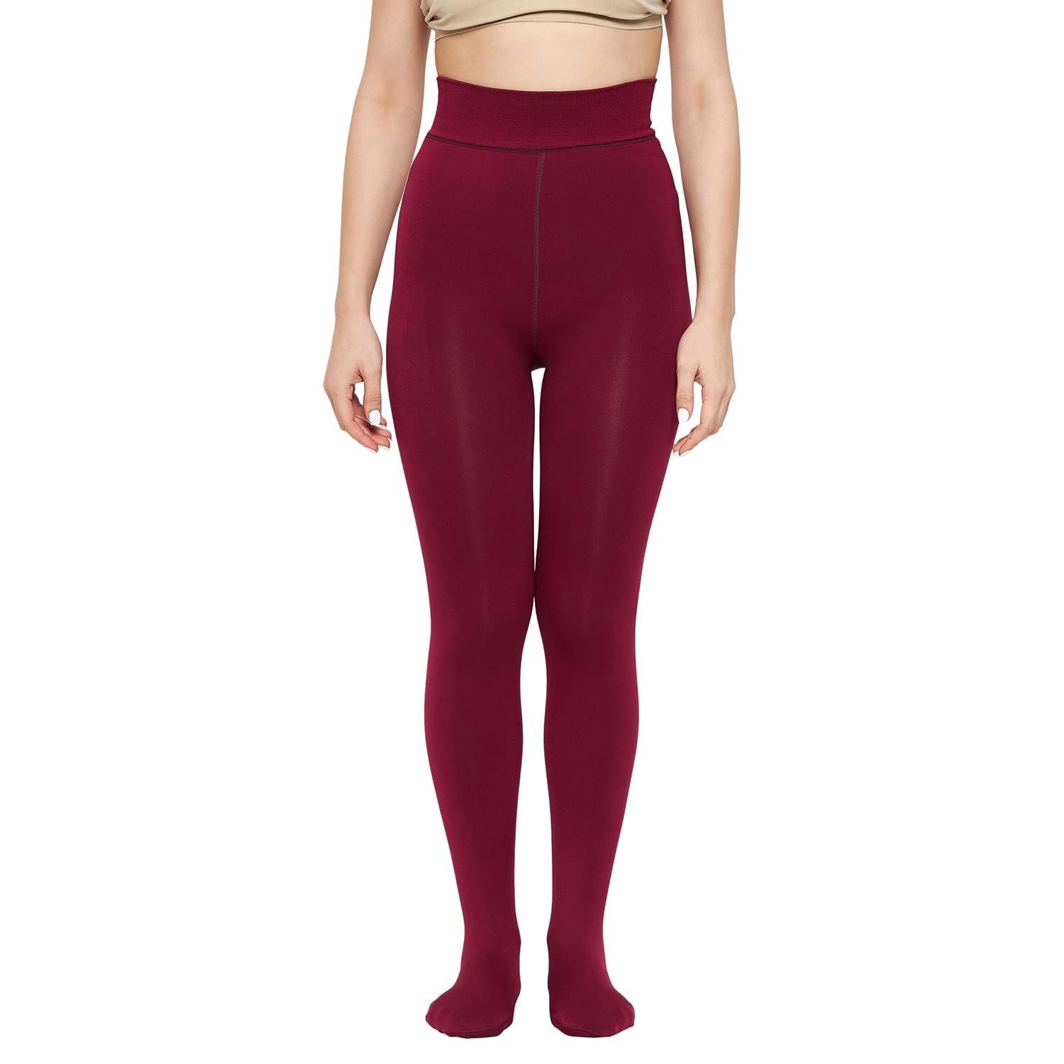 Brachy Women's Footed Length (24 to 40 Waist) Stretchable Women Warm Thick Fur Lined Fleece Winter Thermal Soft Legging Tights Stocking - Slim Fit