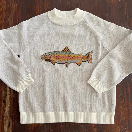 Women Y2k Fish Sweater Cute Graphic Long Sleeve Crewneck Knit Pullover Top Fall Vintage Knitwear Aesthetic Sweater4