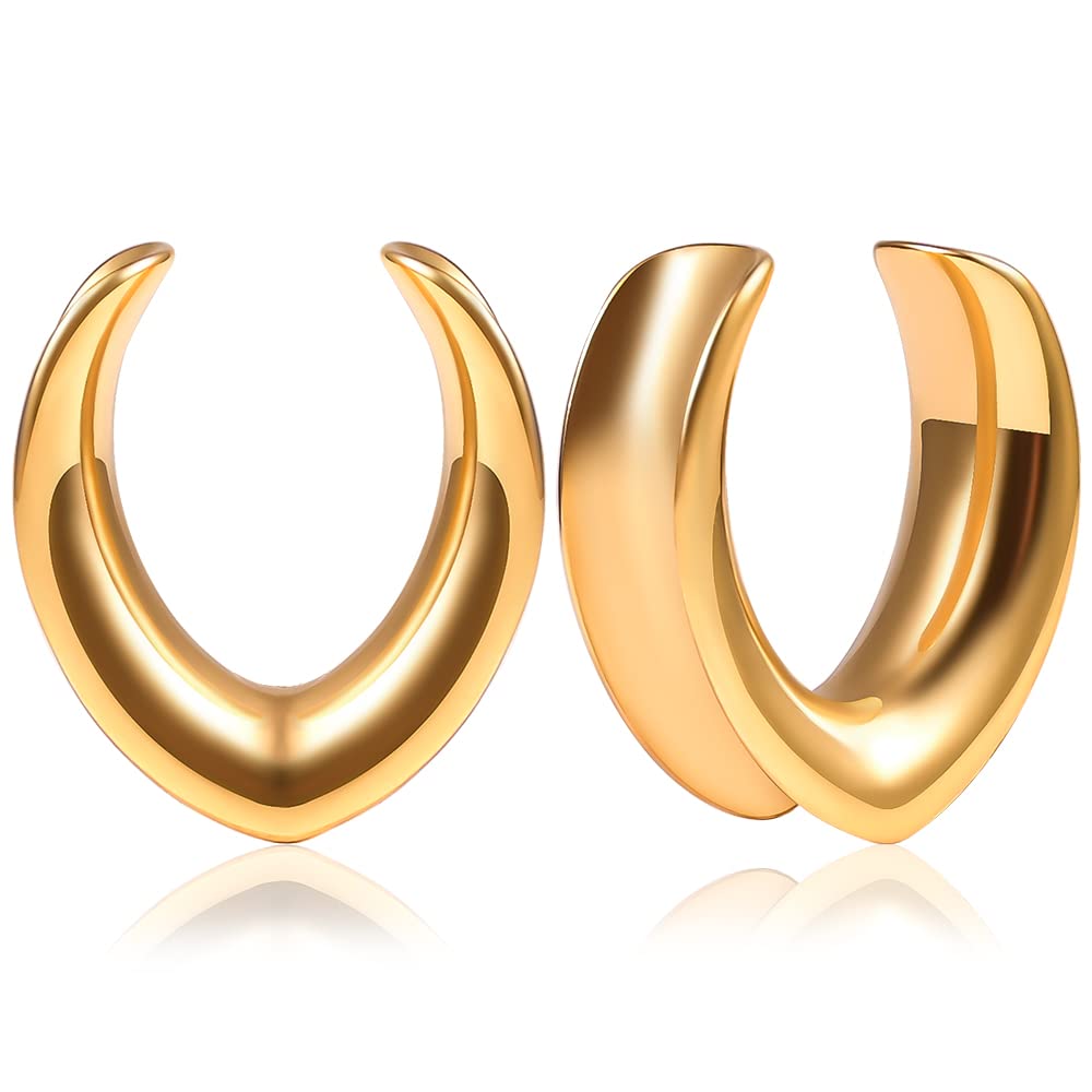 Vankula Dilatatori Lobo Sella tunnel dilatatore orecchie in Acciaio inossidabile lobi piercing espansori Gioielli Uomo Donna 6mm a 25mm