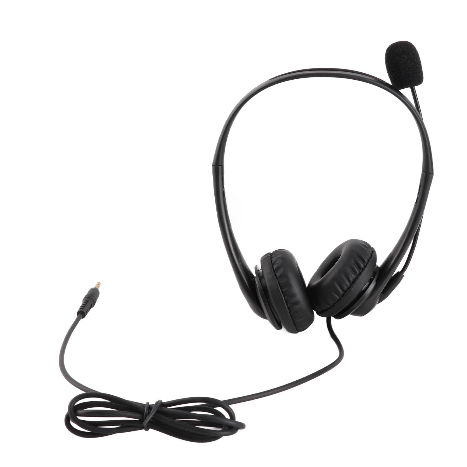 GOWENIC Headset with Microphone Noise Canceling Rotatable 3.5Mm Call Center Headset for Office PC Chat, Black ABS Material-image-32