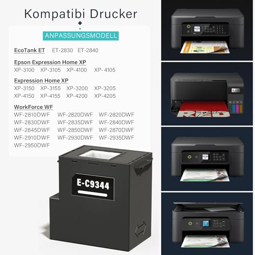Spaceink C9344 Tinten-Wartungsbox C12C934461 für XP-2100 XP-3100 XP-3105 XP-4100 XP-4105 XP-3150 XP-3155 XP-3200 XP-3205 XP-4150 XP-4155 XP-4200 WF-2810DWF WF-2820DWF WF-2830DWF WF-2835DWF Drucker