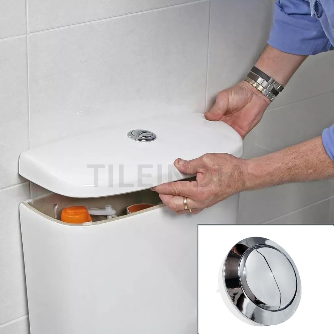 Dual Flush Push Button Toilet Water Tank | Replaceable Round Toilet Flushing Button | Compatible with all brands | universal toilet flush (58 mm / 2.28 inch) button 2pc 3